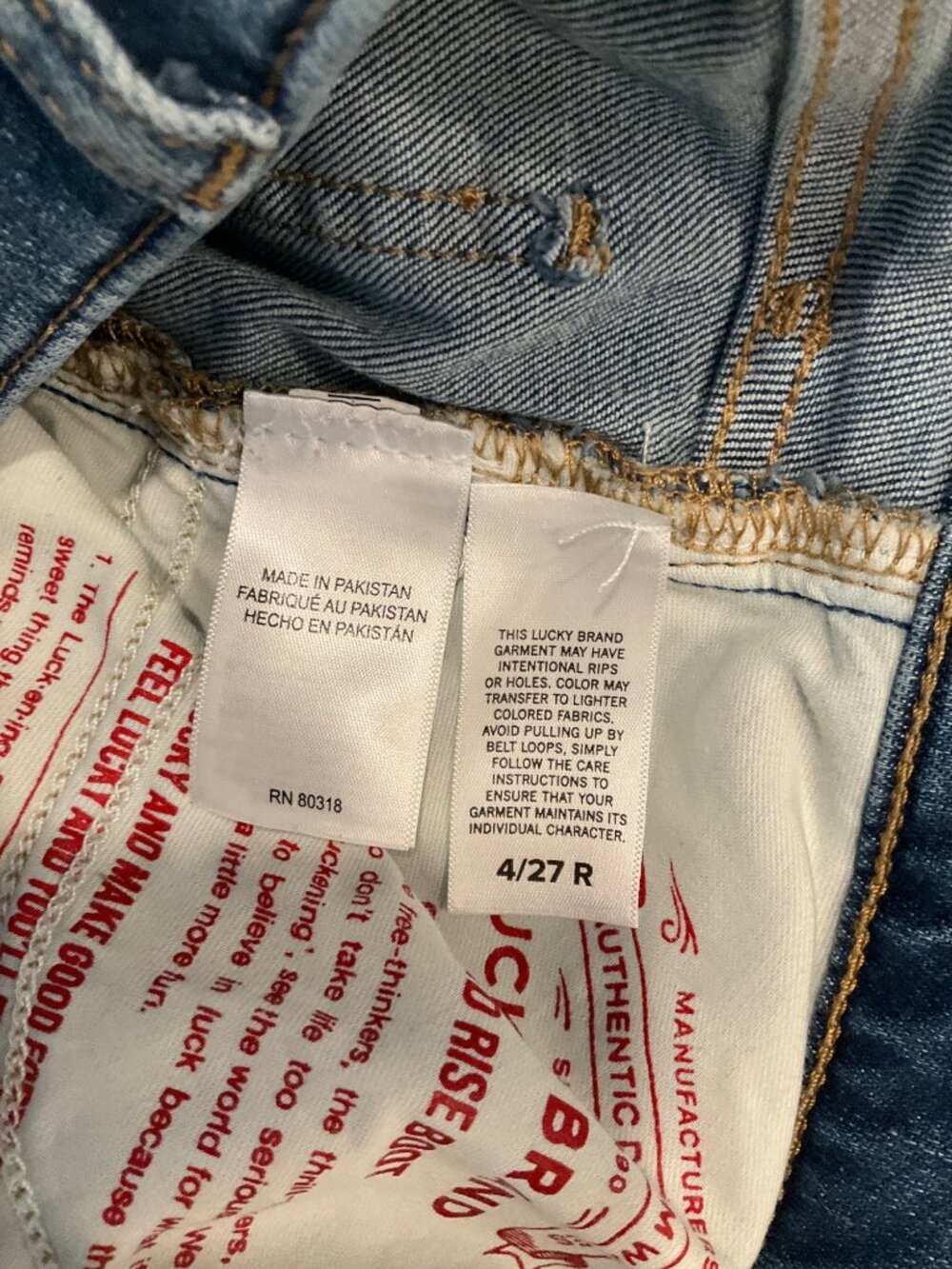 Lucky Brand size 4 (27) Sweet Mid-rise Bootcut Jeans Excellent condition - Picture 7 of 9